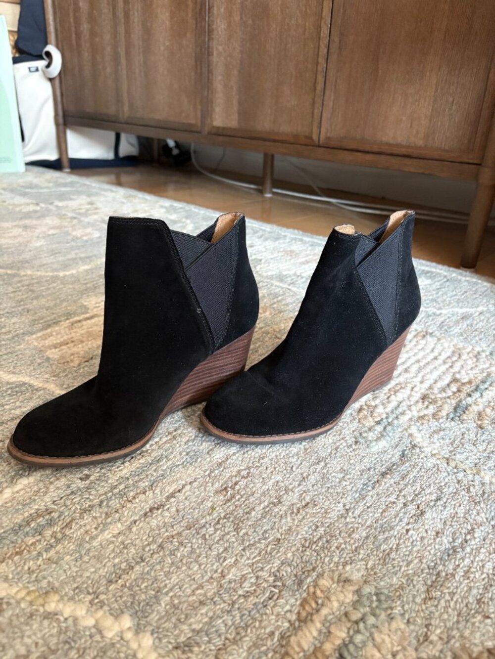 Lucky Brand Black Suede Booties Size 7.5